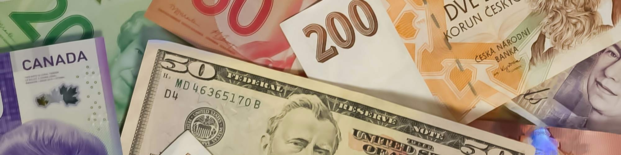 Notes in different currencies piling up