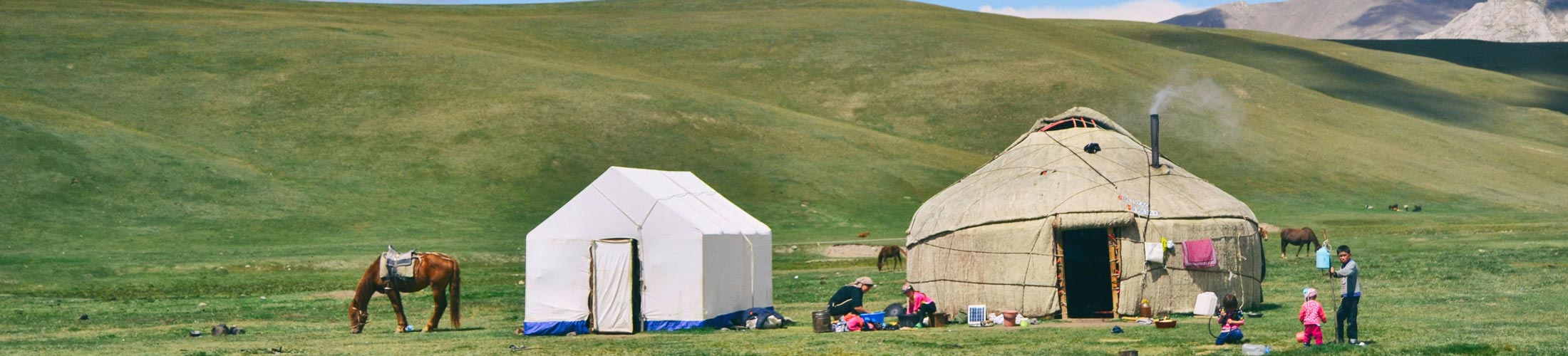 Nomads in the Kyrgyz steppe