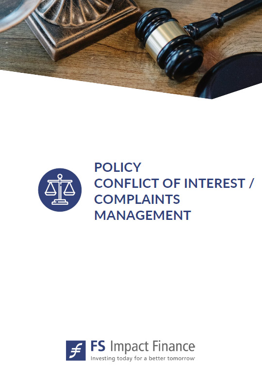 Policy of conflict of interest / complaints management