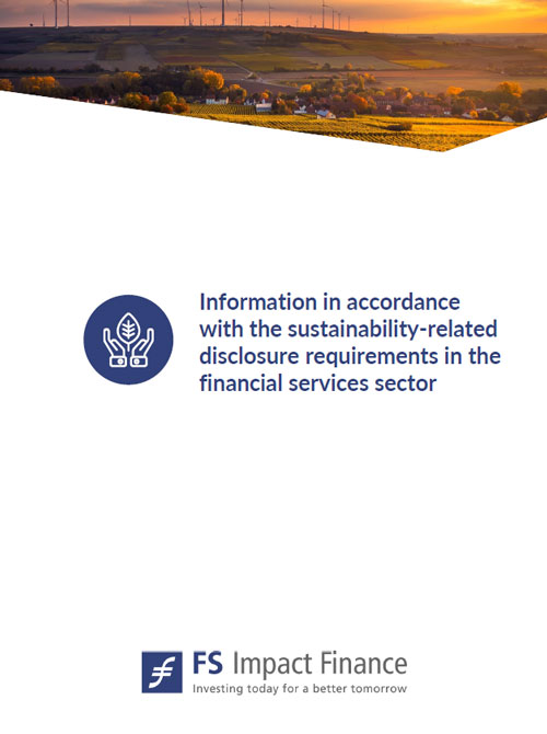 Information in accordance with the sustainability-related disclosure requirements in the financial services sector